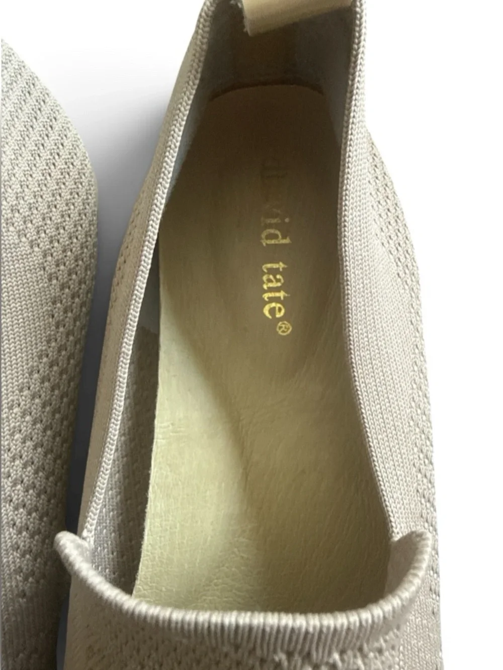 David Tate Women’s Slip-On Knit Shoe —Taupe 9